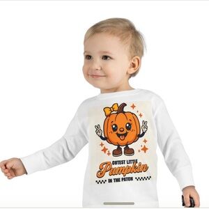 Cute Pumpkin Graphic Kids Shirt - White